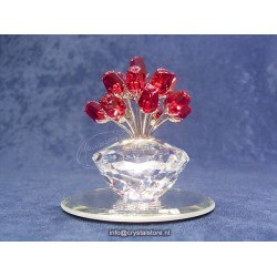 Vase of 15 Ruby Red Roses 