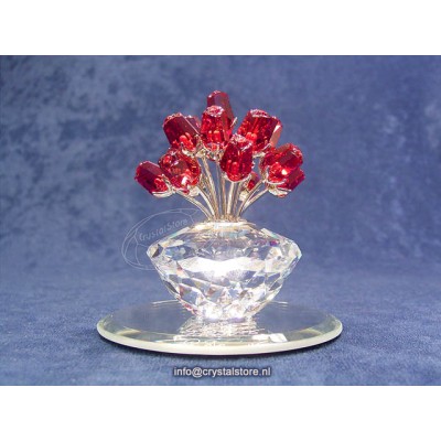 Vase of 15 Ruby Red Roses 