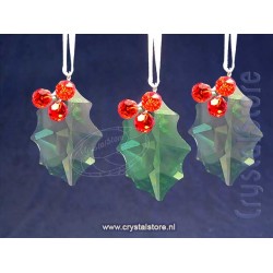 Holly Leaves Christmas Ornament Set