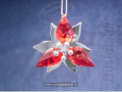 Christmas Poinsettia Ornament Silver