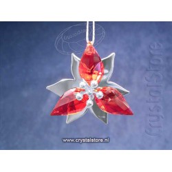 Christmas Poinsettia Ornament Silver