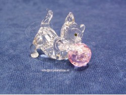 Poesje staand (met roze wolknot)