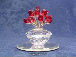 Vase of 15 Ruby Red Roses 